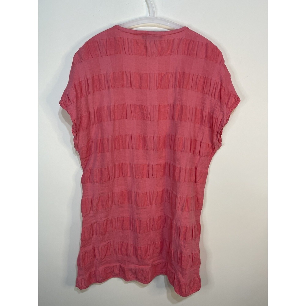Flax Feather Tee Sz Small Watermelon Linen Cotton Blend Lagenlook Short Sleeve - Picture 8 of 10